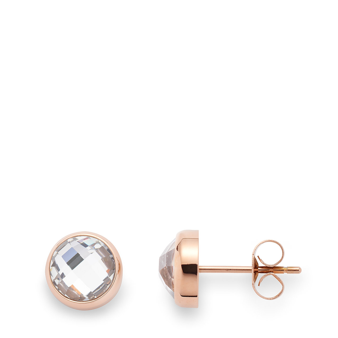 Orecchino oro rosa/trasp Joy